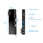 Rocketek SH869 100M RJ45 + HDMI + USB 3.0 x 2 + Type-C x 2 HUB Adapter, SH869