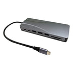 Rocketek HC451 Type-C to 60W PD + 4K HDMI + DP + 100M RJ45 14 in 1 HUB Adapter