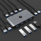 Rocketek HC406 USB3.0 KVM Switch Four In Four Out Sharing Converter, USB3.0