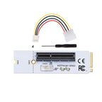 NGFF M.2 Key M to PCI-E 1X / 4X / 8X / 16X Graphics Card Mining Slot Adapter Riser Converter Card with LED & 4 Pin Power Cable, VER003 with 4 Pin Power Cable