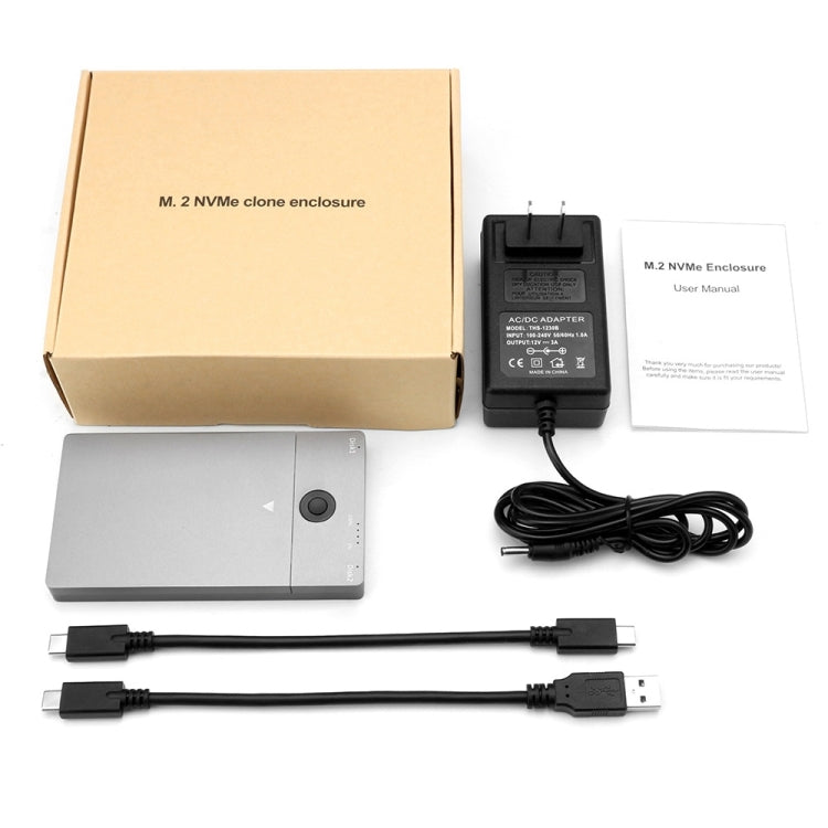 Rocketek ME921 USB3.1 Gen2 Dual M.2 Solid State Drive Box NVMe Docking Station, EU Plug, EU Plug
