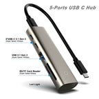 Rocketek HC463 USB3.1 Gen2  to Type-C 3.1 + USB 3.1 + SD / TF 6 in 1 HUB Adapter