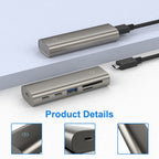 Rocketek HC463 USB3.1 Gen2  to Type-C 3.1 + USB 3.1 + SD / TF 6 in 1 HUB Adapter