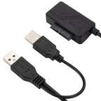 SATA to USB 2.0 Adatper Cable Optical Drive Cable with Power Supply, with Power Supply