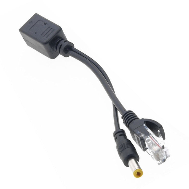 RJ45 POE Injector and Splitter Cable with 2.1x 5.5mm Male DC Jack, 2.1x 5.5mm Male