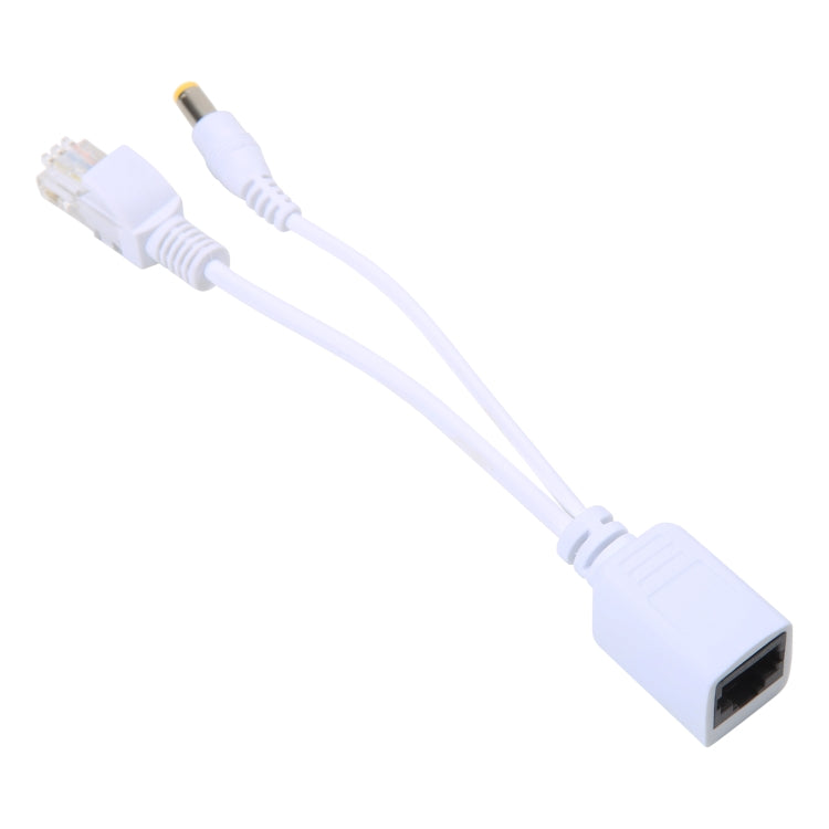 RJ45 POE Injector and Splitter Cable with 2.1x 5.5mm Male DC Jack, 2.1x 5.5mm Male