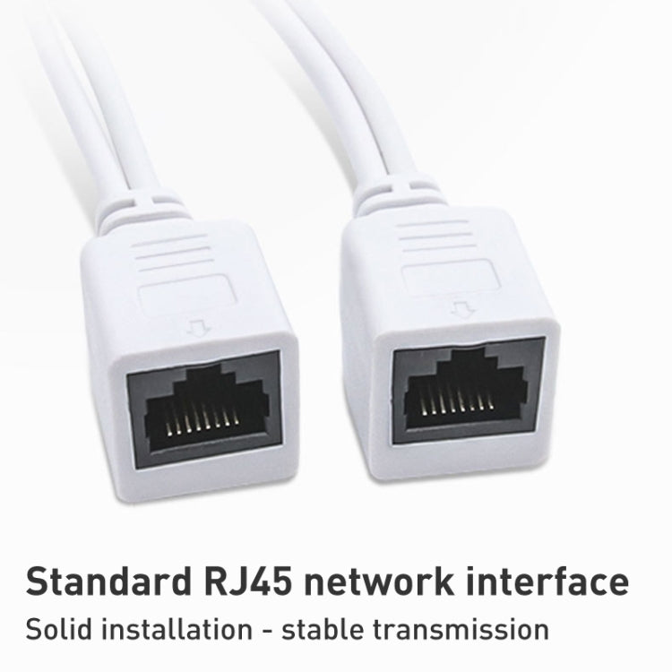 RJ45 POE Injector and Splitter Cable with 2.1x 5.5mm Male DC Jack, 2.1x 5.5mm Male