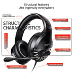 YINDIAO Q2 Head-mounted Wired Gaming Headset with Microphone, Version: Single 3.5mm, Q2 Single 3.5mm(Black)