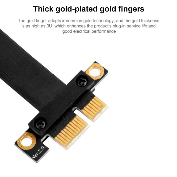 PCI-E 3.0 1X to 16X 180 Degree Graphics Card Extension Cable, Length: 0.3m, 30cm