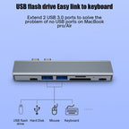 BYL-2101 7 in 1 Dual USB-C / Type-C to USB Docking Station HUB Adapter, BYL-2101