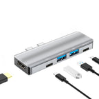 YG-2102 5 in 1 Dual USB-C / Type-C to USB Docking Station HUB Adapter, YG-2102