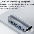 YG-2102 5 in 1 Dual USB-C / Type-C to USB Docking Station HUB Adapter, YG-2102