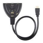 3 x 1 4K 30Hz HDMI Switcher with Pigtail HDMI Cable, Support External Power Supply, External Power Supply