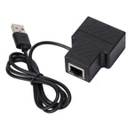 OZHW1 RJ45 1 to 2 Splitter Adapter Network 100M LAN Ethernet Female Connector, OZHW1