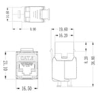 CAT6 Module Class 6 Zinc Alloy Shield Mother Block 1208XHC6, CAT6