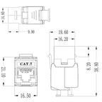 CAT7 Module Class 7 Zinc Alloy Shield Mother Block 1208XHC7, CAT7