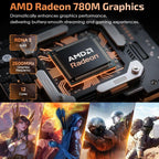 GXMO H90 Pro Windows 11 Mini PC, AMD Ryzen 7 8745HS Octa Core Processor, EU Plug, PC2562AU, PC2562EU, PC2562UK, PC2562US