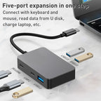BYL-2316 5 in 1 USB-C / Type-C to USB3.0 & Type-C Multifunctional Docking Station HUB Adapter, BYL-2316