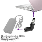 DC 4506 Female to DC 5521 Male Connector Power Adapter for HP Laptop, DC 5521