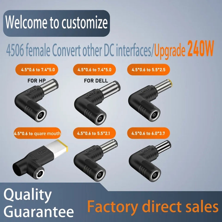 DC 4506 Female to DC 5521 Male Connector Power Adapter for HP Laptop, DC 5521