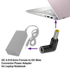 DC 4506 Female to DC 5525 Male Connector Power Adapter for HP Laptop, DC 5525