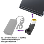 240W DC 4506 Female to Square Elbow Connector Power Adapter for Lenovo, Square Elbow