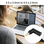 10 PCS 4.5 x 3.0mm Female to 5.5 x 2.5mm Male Plug Elbow Adapter Connector, 4.5x3.0mm to 5.5x2.5mm