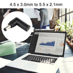 10 PCS 4.5 x 3.0mm Female to 5.5 x 2.1mm Male Plug Elbow Adapter Connector, 4.5x3.0mm to 5.5x2.1mm