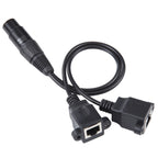 3-pin XLR Female to 2 x RJ45 Female Ethernet LAN Network Extension Cable, Cable Length: 30cm, 3-pin XLR Female to 2 x RJ45 Female