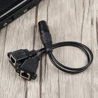 3-pin XLR Female to 2 x RJ45 Female Ethernet LAN Network Extension Cable, Cable Length: 30cm, 3-pin XLR Female to 2 x RJ45 Female