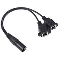 3-pin XLR Male to 2 x RJ45 Female Ethernet LAN Network Extension Cable, Cable Length: 30cm, 3-pin XLR Male to 2 x RJ45 Female