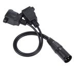 3-pin XLR Male to 2 x RJ45 Female Ethernet LAN Network Extension Cable, Cable Length: 30cm, 3-pin XLR Male to 2 x RJ45 Female