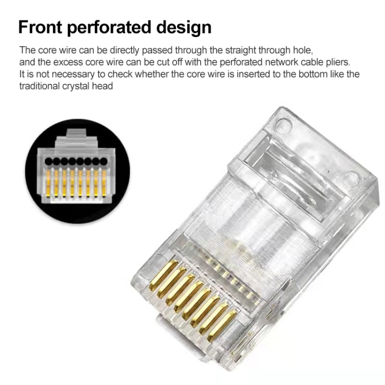 100pcs Cat5e Shielded Pass Through RJ45 Connector Modular Plug, Cat5e Shielded Pass Through