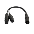 30cm 3 Pin XLR CANNON 1 Male to 2 Female Audio Connector Adapter Cable for Microphone / Audio Equipment, 1 Male to 2 Female