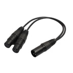 30cm 3 Pin XLR CANNON 1 Male to 2 Female Audio Connector Adapter Cable for Microphone / Audio Equipment, 1 Male to 2 Female
