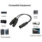 30cm 3 Pin XLR CANNON 1 Male to 2 Female Audio Connector Adapter Cable for Microphone / Audio Equipment, 1 Male to 2 Female