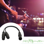30cm 3 Pin XLR CANNON 1 Male to 2 Female Audio Connector Adapter Cable for Microphone / Audio Equipment, 1 Male to 2 Female