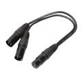 30cm 3 Pin XLR CANNON 1 Female to 2 Male Audio Connector Adapter Cable for Microphone / Audio Equipment, 1 Female to 2 Male Black