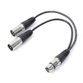 30cm 3 Pin XLR CANNON 1 Female to 2 Male Audio Connector Adapter Cable for Microphone / Audio Equipment, 1 Female to 2 Male Silver