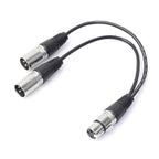 30cm 3 Pin XLR CANNON 1 Female to 2 Male Audio Connector Adapter Cable for Microphone / Audio Equipment, 1 Female to 2 Male Silver