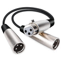 30cm Metal Head 3 Pin XLR CANNON 1 Female to 2 Male Audio Connector Adapter Cable for Microphone / Audio Equipment, 1 Female to 2 Male