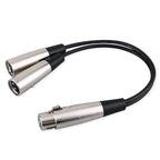 30cm Metal Head 3 Pin XLR CANNON 1 Female to 2 Male Audio Connector Adapter Cable for Microphone / Audio Equipment, 1 Female to 2 Male