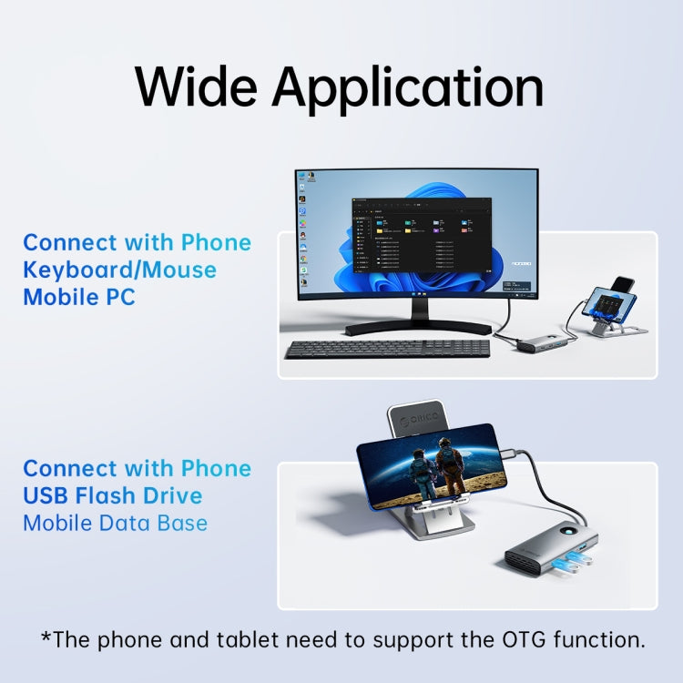 ORICO ORICO-PW11-6PCR R45 Type-C / USB-C 6-in-1 5Gbps Multifunction Docking Station, PW11-6PCR