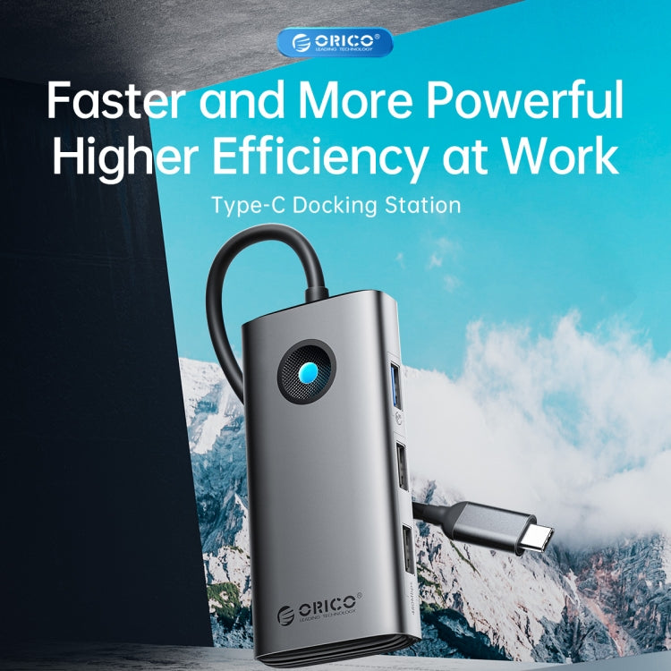 ORICO ORICO-PW11-6PCR R45 Type-C / USB-C 6-in-1 5Gbps Multifunction Docking Station, PW11-6PCR