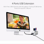 ORICO A3H4 Aluminum High Speed 4 Ports USB 3.0 HUB with 12V/2.5A Power Supply for Laptops, 4 Ports (Silver)