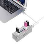 ORICO A3H7 Aluminum High Speed 7 Ports USB 3.0 HUB with 12V/2.5A Power Supply for Laptops, 7 Ports (Silver), 7 Ports (Black)