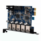 ORICO PVU3-5O2I USB3.0 * 5 + 20Pin Slot * 1 PCI Express Card for Desktop, 5Gbps Superspeed Data Transmission, 5 Ports USB3.0