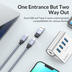ORICO M3UT3 3-port USB 3.2 HUB with Card Reader, M3UT3
