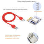 PCE164P-N06 VER008S USB 3.0 PCI-E Express 1x to 16x PCI-E Extender Riser Card Adapter 15 Pin SATA Power 6 Pin + 4 Pin Power Supply Port with 60cm USB Cable, VER008S Red