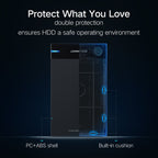 UGREEN US222 HDD Enclosure 2.5 / 3.5 inch SATA to USB 3.0 SSD Adapter Hard Disk Drive Box External HDD Case, Support UASP Protocol, US222 HDD Case